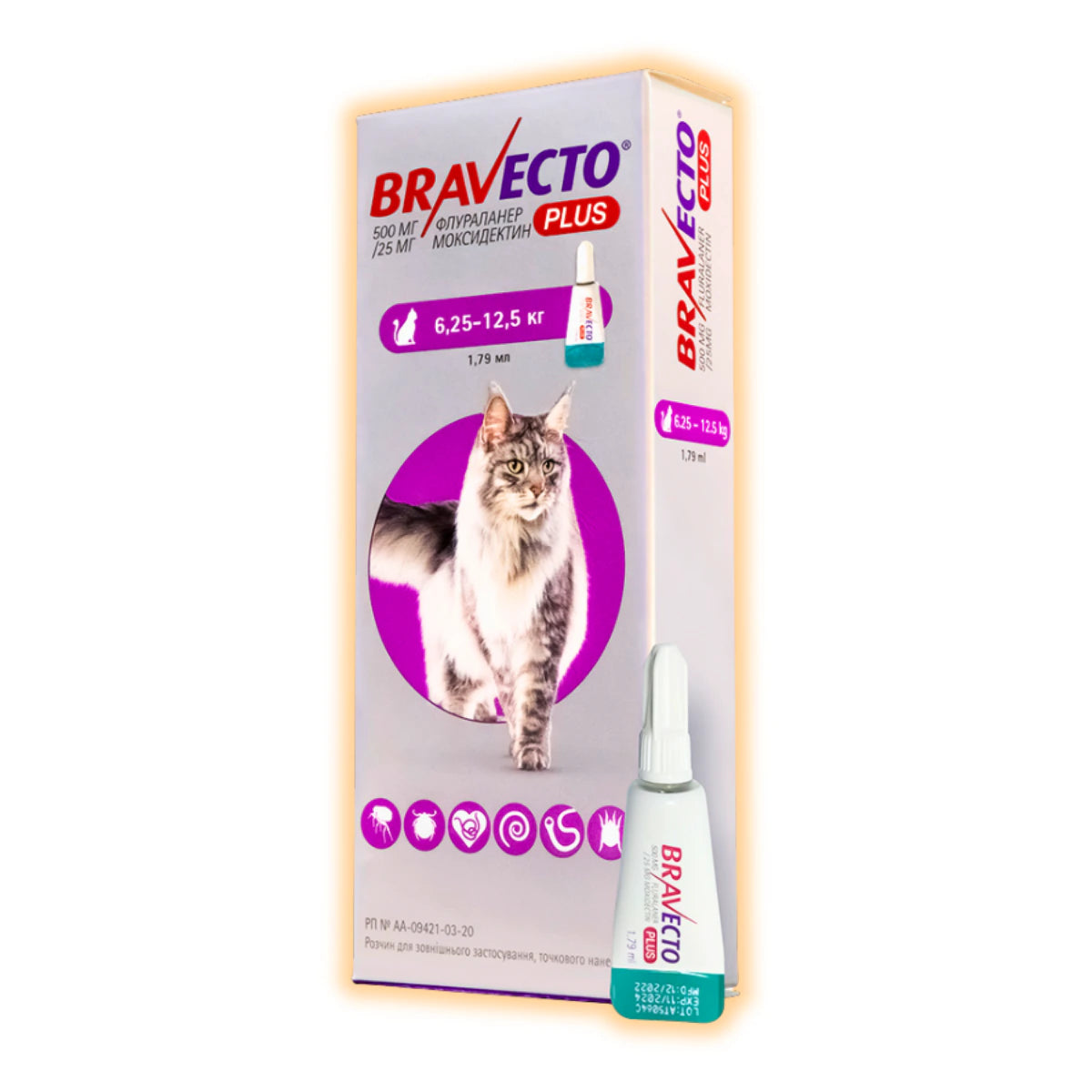 Bravecto Plus Spot-on Worms Fleas and Ticks Cats All Breeds
