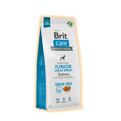 Cухий корм для цуценят Brit Care Grain-free Junior Large Breed 12 кг - лосось - pawow.com.ua