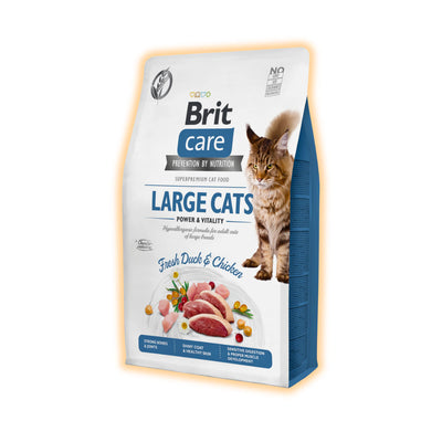 Сухий корм для котів Brit Care Cat GF Large cats Power & Vitality 2 кг - курка та качка - pawow.com.ua