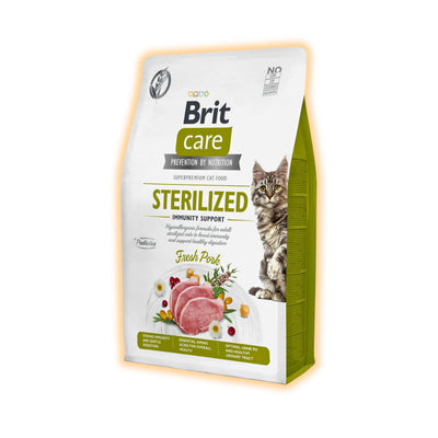 Сухий корм для котів Brit Care Cat Grain Free Sterilized Immunity Support 2 кг - свинина - pawow.com.ua