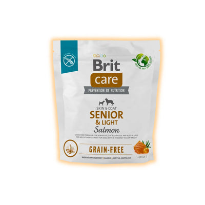 Brit Care Grain-free Senior&Light сухий корм для собак 1 кг - лосось - pawow.com.ua