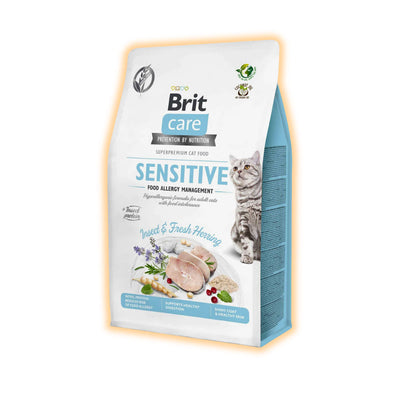 Сухий корм для котів Brit Care Sensitive 400 г - комахи та оселедець - pawow.com.ua