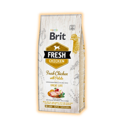 Cухий корм для собак Brit Fresh Chicken Great Life 12 кг - курка - pawow.com.ua