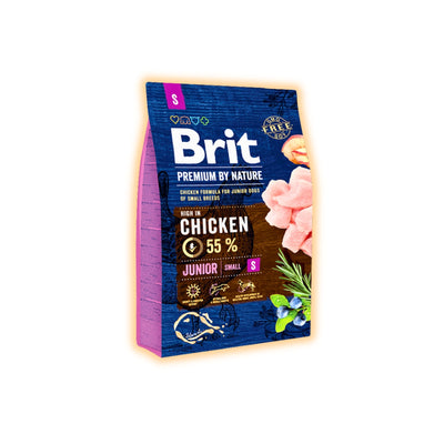 Cухий корм для цуценят Brit Premium Dog Junior S 3 кг - курка - pawow.com.ua