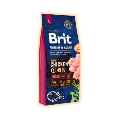 Cухий корм для цуценят Brit Premium Dog Junior L 15 кг – курка - pawow.com.ua