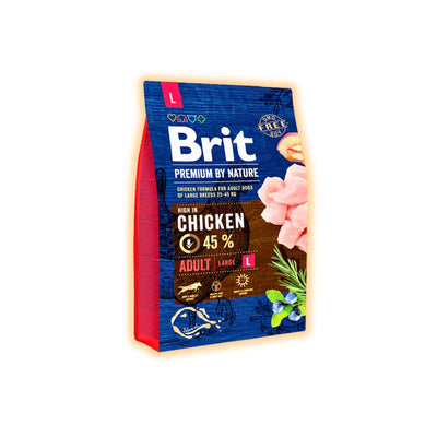 Brit Premium Dog Adult L сухий корм для собак 3 кг - курка - pawow.com.ua