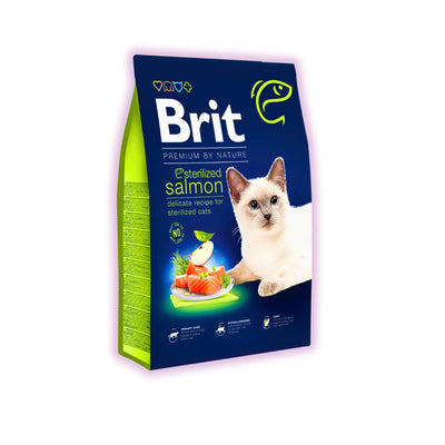 Brit Premium Cat by Nature Sterilized Salmon сухий корм для стерилізованих котів 8 кг - лосось