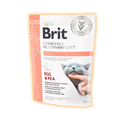 Сухий корм для котів Brit GF Veterinary Diet Renal 400 г - яйце та горох - pawow.com.ua