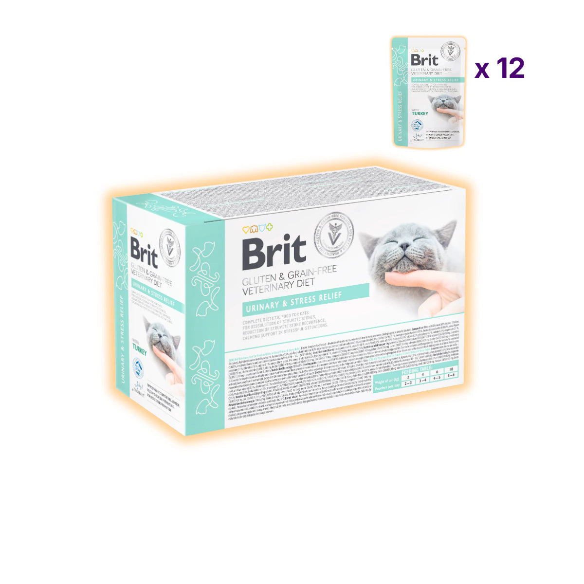 Вологий корм для котів Brit Veterinary Diet Urinary & Stress Relief - індичка, упаковка 12 шт - pawow.com.ua