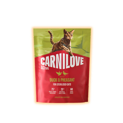 Корм сухий Carnilove Active Duck & Pheasant Sterilised для стерилізованих котів качка і фазан 400 г - pawow.com.ua
