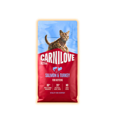 Корм сухий Carnilove Active Salmon & Turkey Kitten для кошенят лосось та індичка 6 кг - pawow.com.ua