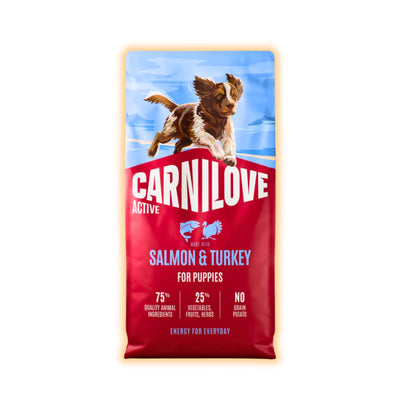 Корм сухий Carnilove Active Salmon & Turkey Puppy для цуценят лосось та індичка 12 кг - pawow.com.ua