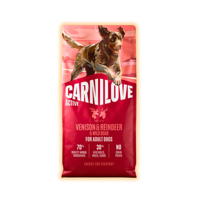 Корм сухий Carnilove Active Venison & Reindeer & Wild Boar Active Adults для активних cобак оленина і дикий кабан 12 кг - pawow.com.ua