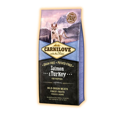 Cухий корм для цуценят Carnilove Salmon & Turkey Puppy 12 кг - лосось та індичка - pawow.com.ua