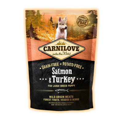 Cухий корм для цуценят Carnilove Puppy Large Breed Salmon & Turkey 1,5 кг - лосось та індичка - pawow.com.ua