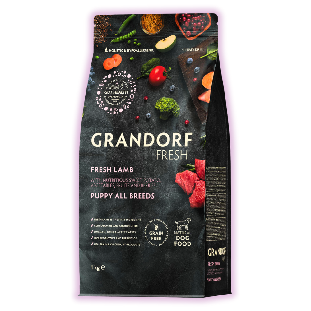 Grandorf FRESH LAMB & SWEET POTATO PUPPY - Сухий корм для цуценят з ягням та бататом, 1 кг
