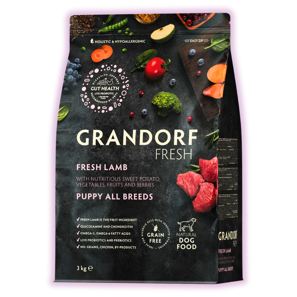 Grandorf FRESH LAMB & SWEET POTATO PUPPY - Сухий корм для цуценят з ягням та бататом, 3 кг