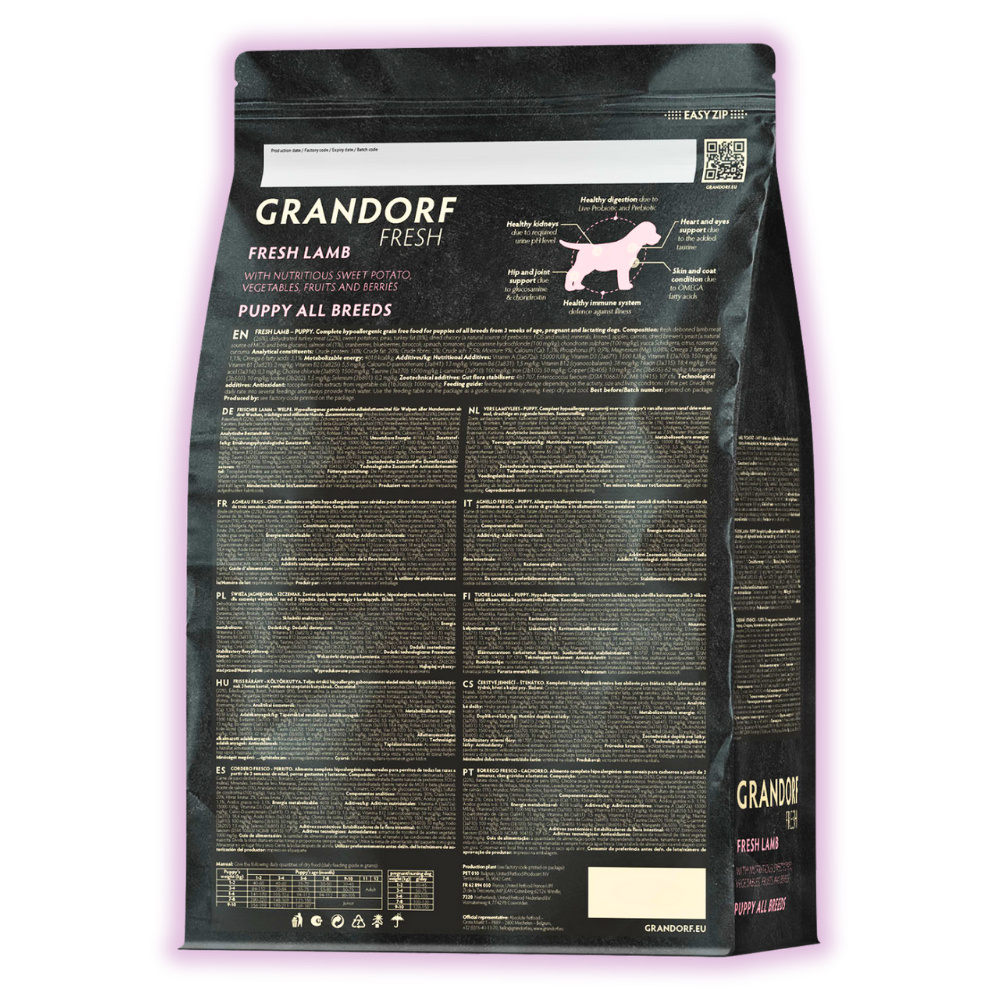 Упаковка Grandorf FRESH LAMB & SWEET POTATO PUPPY - Сухий корм для цуценят з ягням та бататом