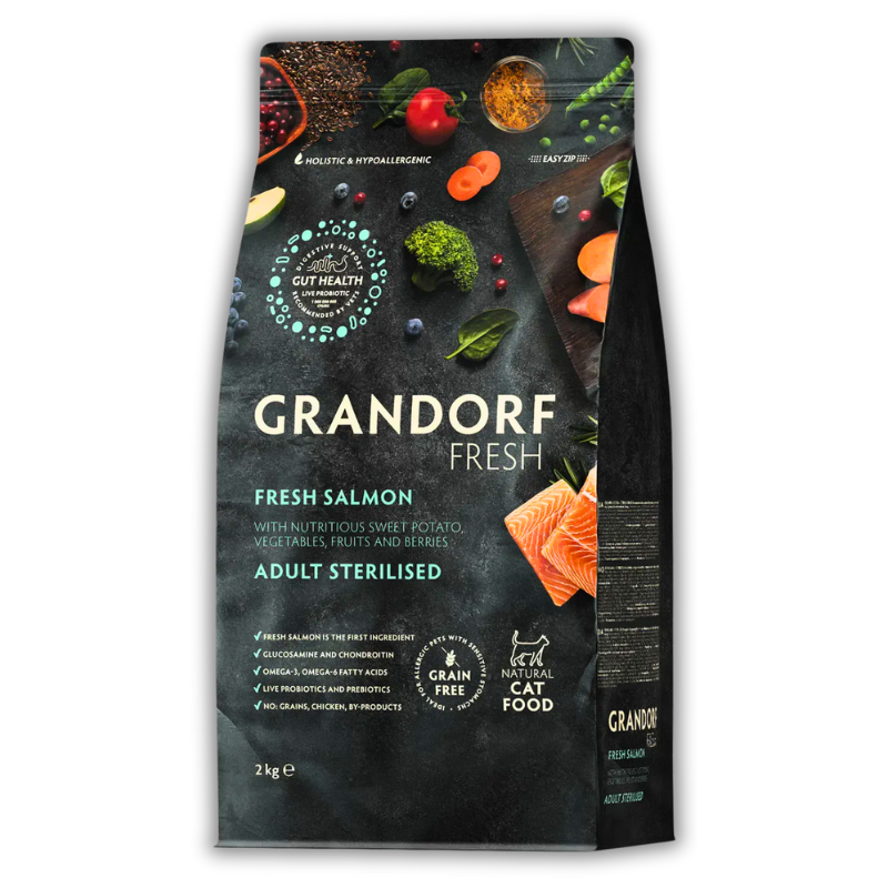 Сухий корм Grandorf Fresh Salmon & Sweet Potato Adult Sterilised Cat All Breeds 2кг