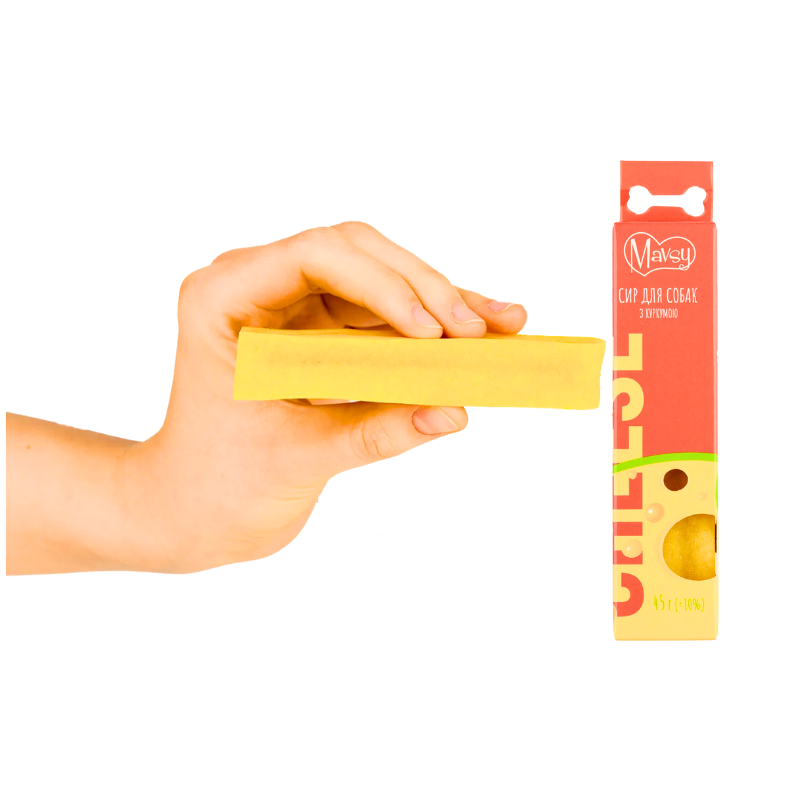 Упаковка ласощів Mavsy Cheese Stick Turmeric 45г