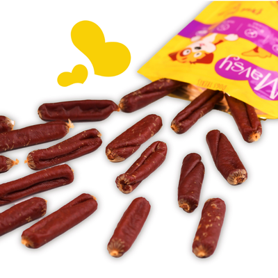 Упаковка ласощів для собак Mavsy Dried DUCK Sausage сосиски з качки