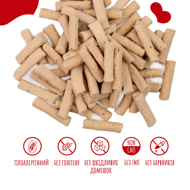 Критерії якості ласощів для собак від 3-х місяців Mavsy Freeze dried PATE OSTRICH WITH CRANBERRY SAUCE паштет зі страуса під журавлиним соусом