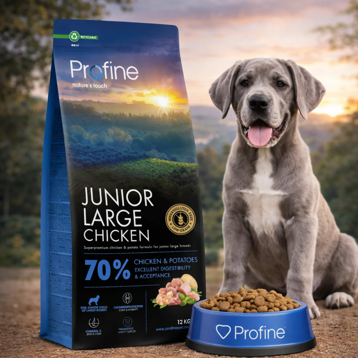 Cухий корм для цуценят Profine Junior Large - курка та картопля, промофото - pawow.com.ua