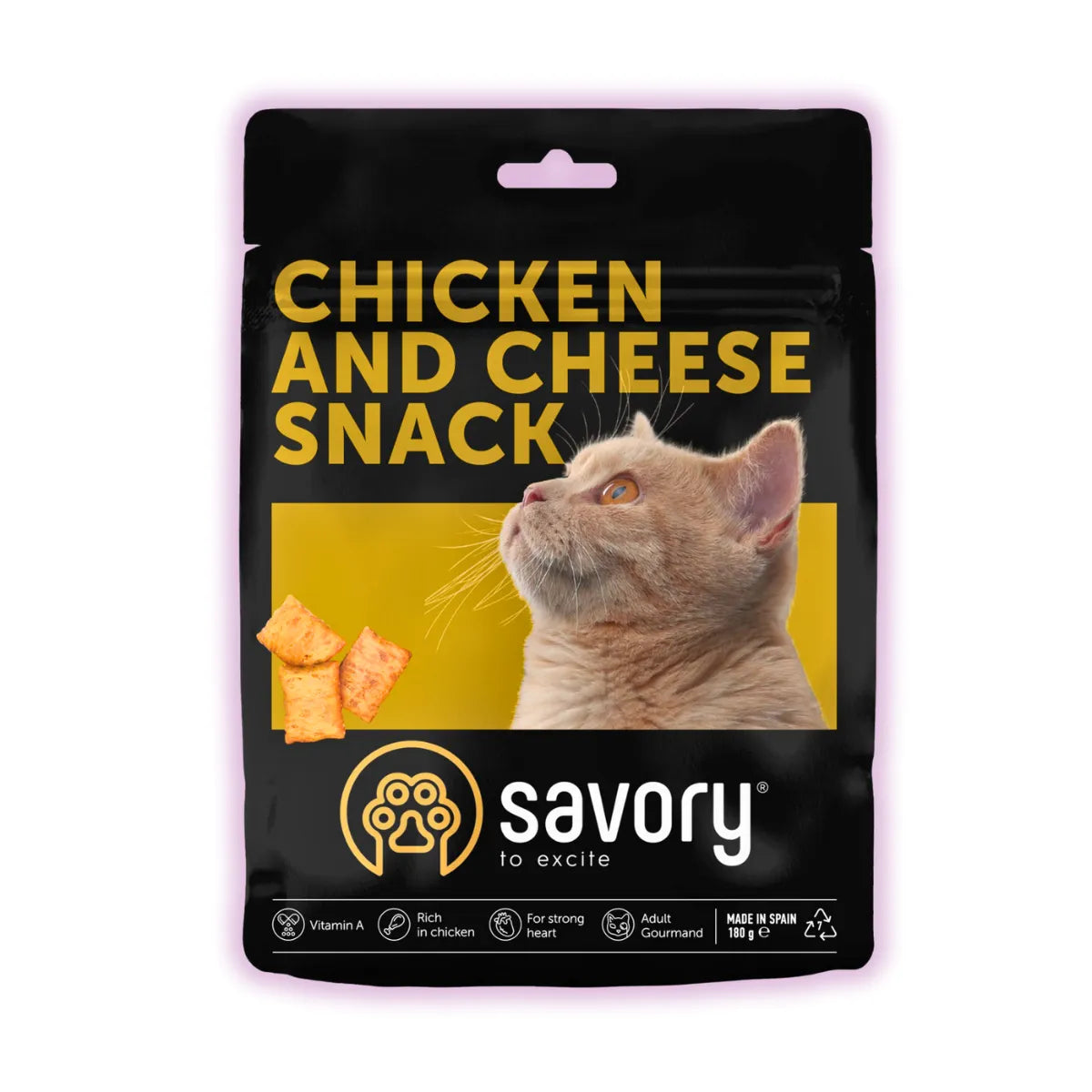 Savory Chicken and Cheese Snack ласощі для котів 180 г - курка та сир