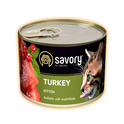 Корм вологий Savory Kitten Turkey паштет для кошенят з індичкою 200 г - pawow.com.ua