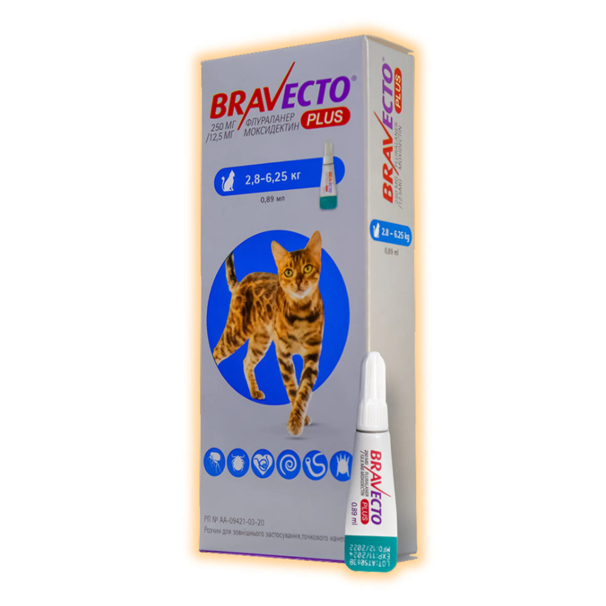 Bravecto Plus Spot-on Worms Fleas and Ticks Cats All Breeds