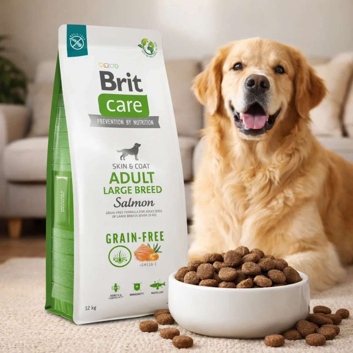Cухий корм для собак Brit Care Grain-free Adult Large Breed - лосось, промофото - pawow.com.ua