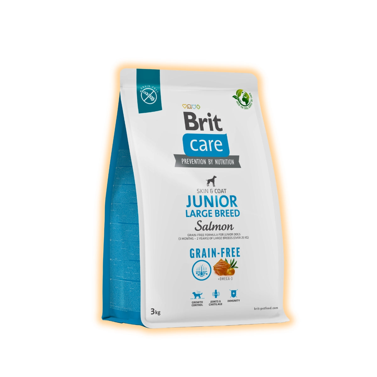 Cухий корм для цуценят Brit Care Grain-free Junior Large Breed 3 кг - лосось - pawow.com.ua