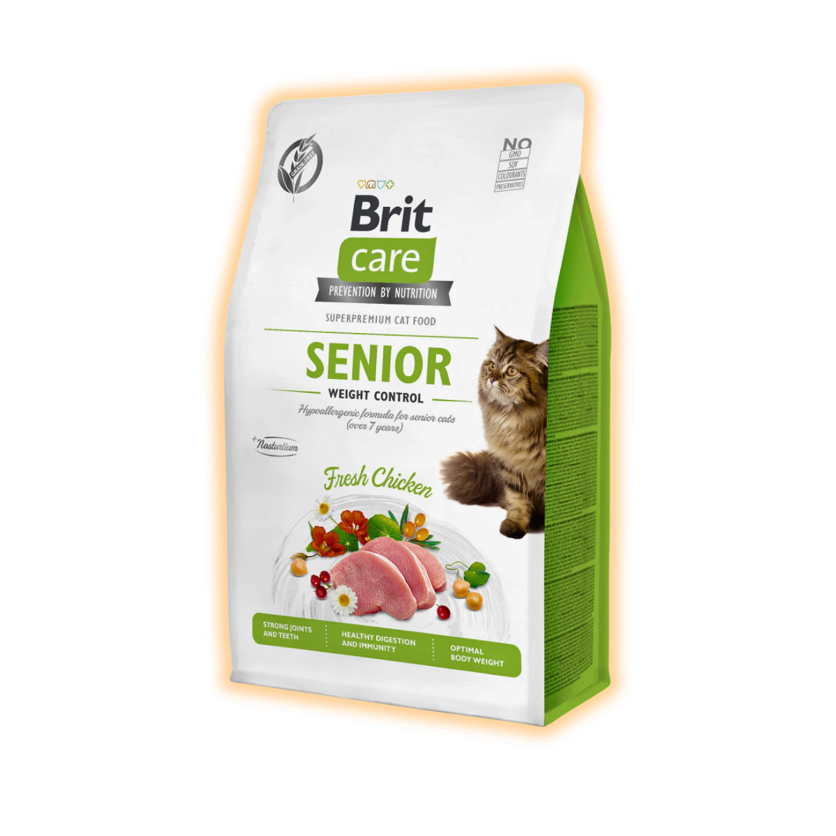 Сухий корм для котів Brit Care Cat GF Senior Weight Control 400 г - курка - pawow.com.ua