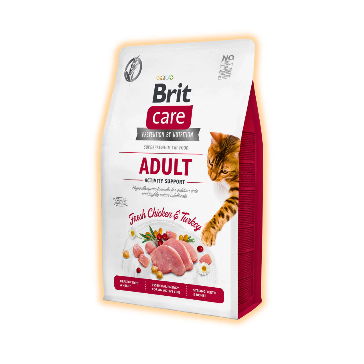 Сухий корм для котів Brit Care Cat GF Adult Activity Support 2 кг - курка та індичка - pawow.com.ua