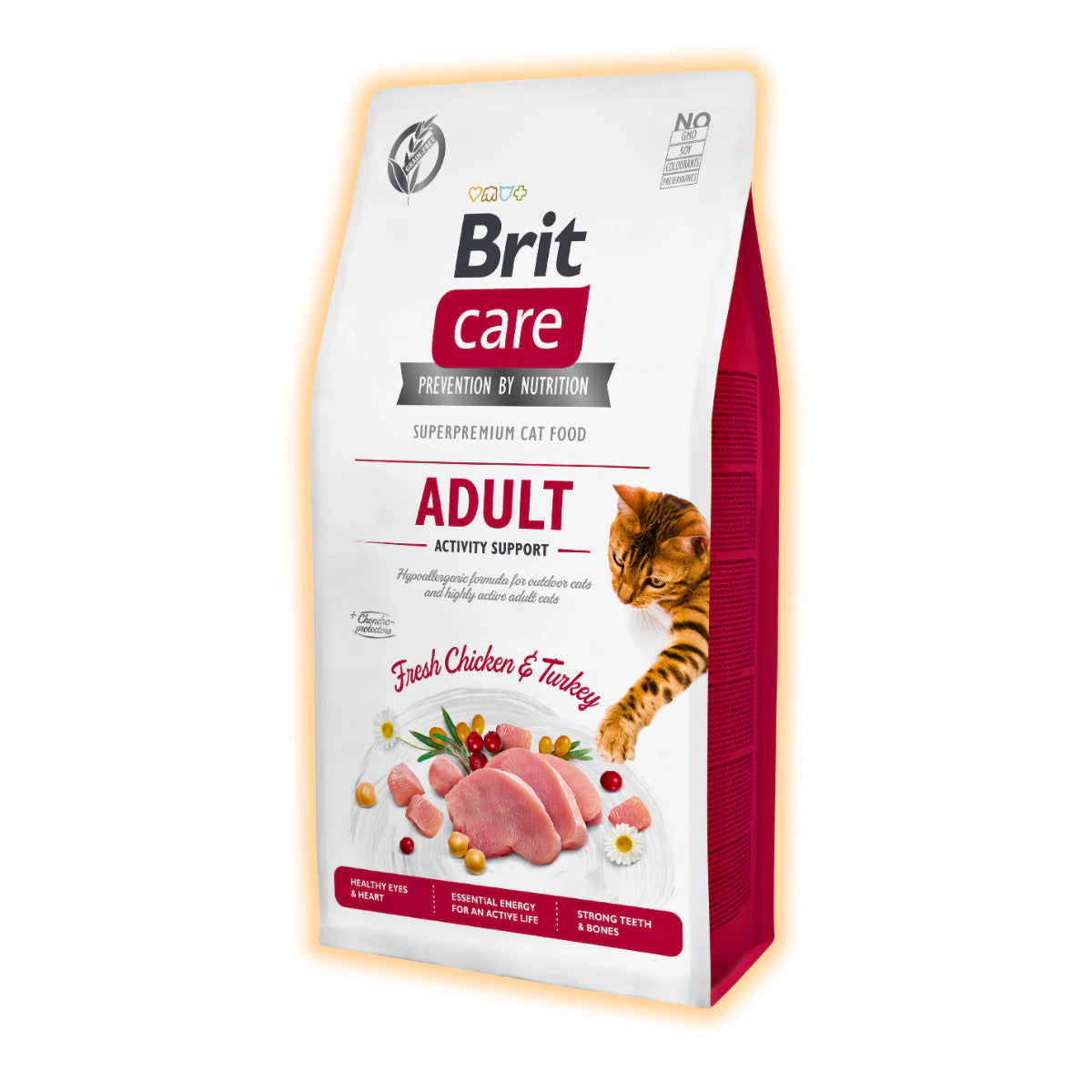 Сухий корм для котів Brit Care Cat GF Adult Activity Support 7 кг - курка та індичка - pawow.com.ua