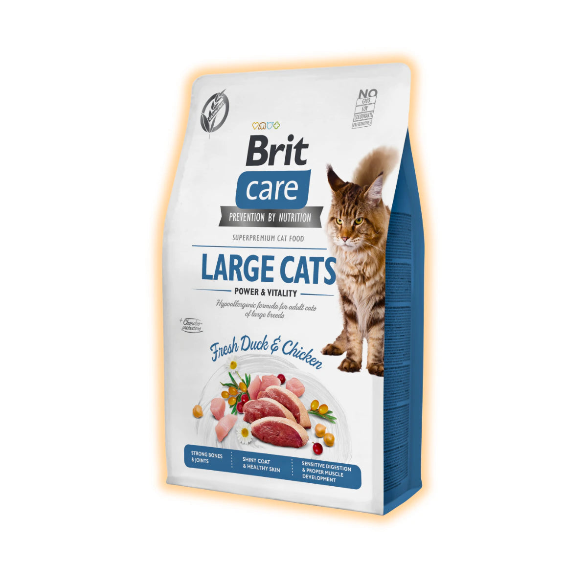 Сухий корм для котів Brit Care Cat GF Large cats Power & Vitality 2 кг - курка та качка - pawow.com.ua