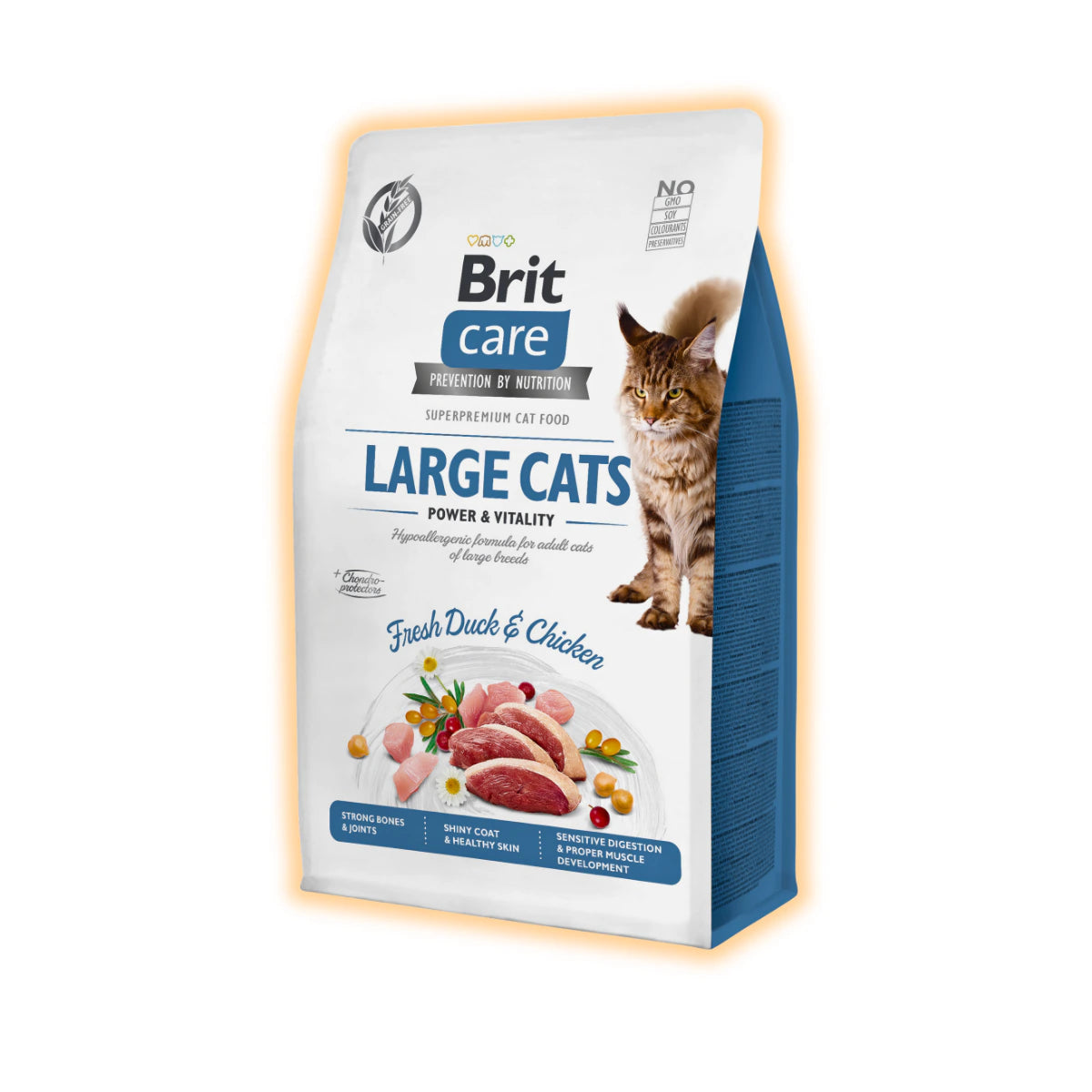 Сухий корм для котів Brit Care Cat GF Large cats Power & Vitality 400 г - курка та качка - pawow.com.ua