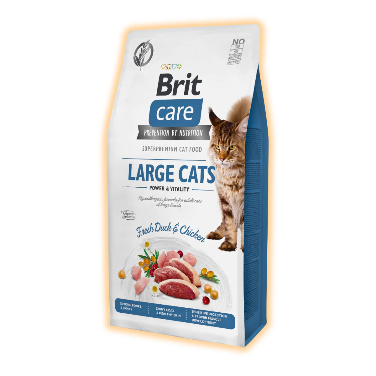 Сухий корм для котів Brit Care Cat GF Large cats Power & Vitality 8 кг - курка та качка - pawow.com.ua