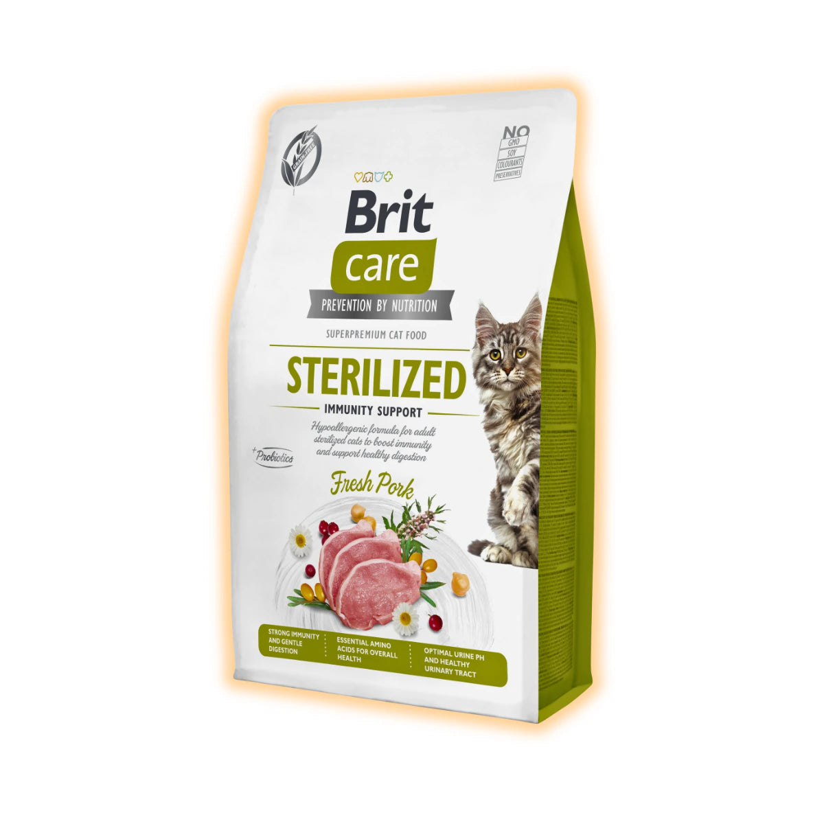 Сухий корм для котів Brit Care Cat Grain Free Sterilized Immunity Support 2 кг - свинина - pawow.com.ua