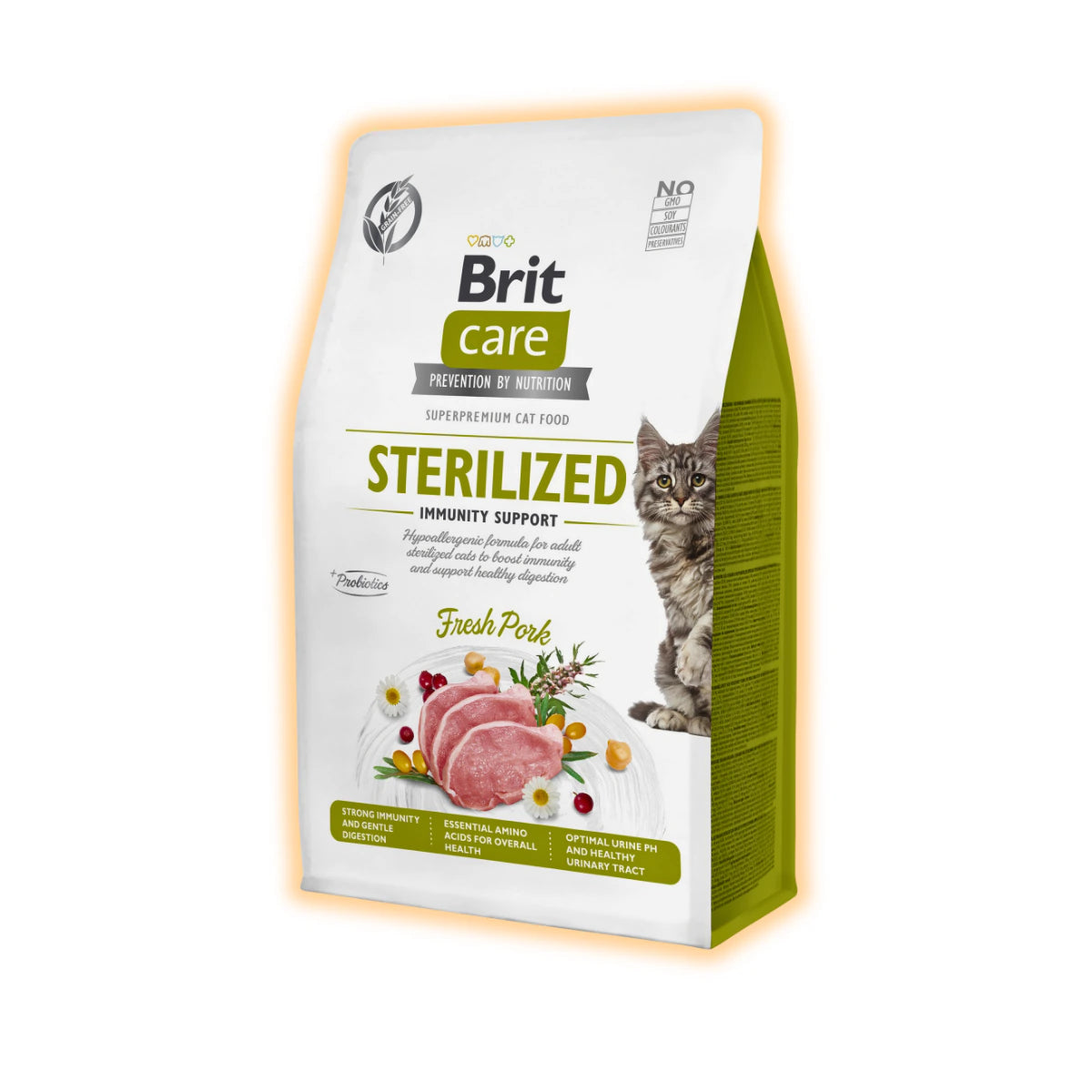 Сухий корм для котів Brit Care Cat Grain Free Sterilized Immunity Support 400 г - свинина - pawow.com.ua