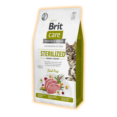 Сухий корм для котів Brit Care Cat Grain Free Sterilized Immunity Support 7 кг - свинина - pawow.com.ua