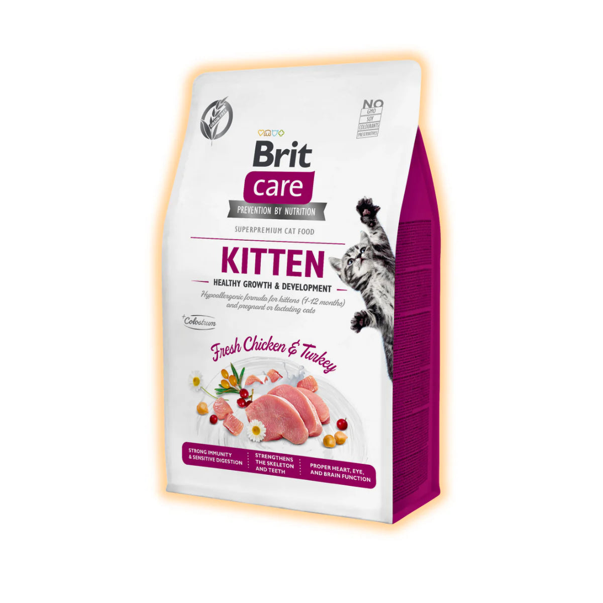 Сухий корм для кошенят Brit Care Grain Free Kitten Health Growth & Development 400 г - курка та індичка - pawow.com.ua
