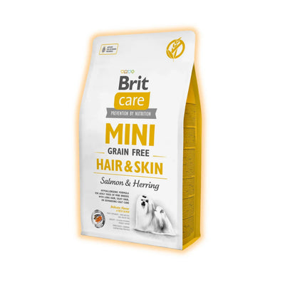 Cухий корм для собак Brit Care Mini GF Hair&Skin 2 кг - лосось та оселедець - pawow.com.ua