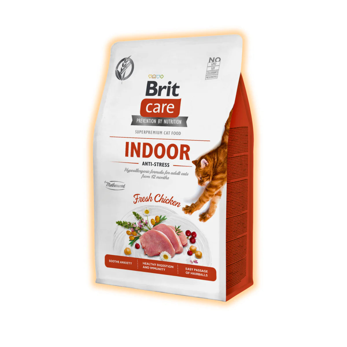 Сухий корм для котів Brit Care Cat GF Indoor Anti-stress 400 г - курка - pawow.com.ua