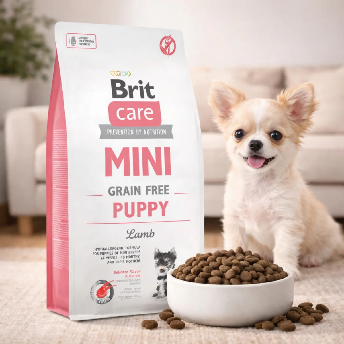 Cухий корм для цуценят Brit Care Mini GF Puppy - ягня, промофото - pawow.com.ua
