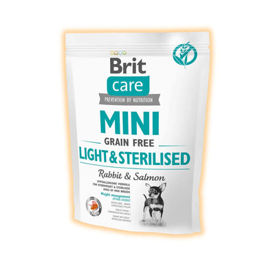 Brit Care Grain Free Mini Light&Sterilised сухий корм для собак 400 г - кролик і лосось - pawow.com.ua