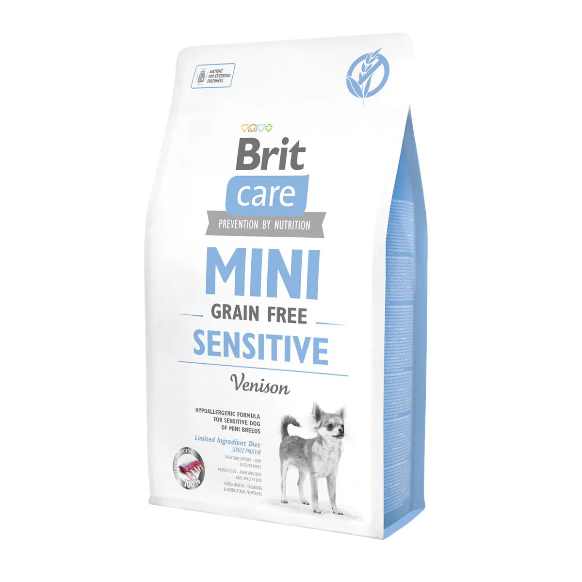 Brit Care Mini GF Sensitive сухий корм для собак 2 кг - оленина - pawow.com.ua