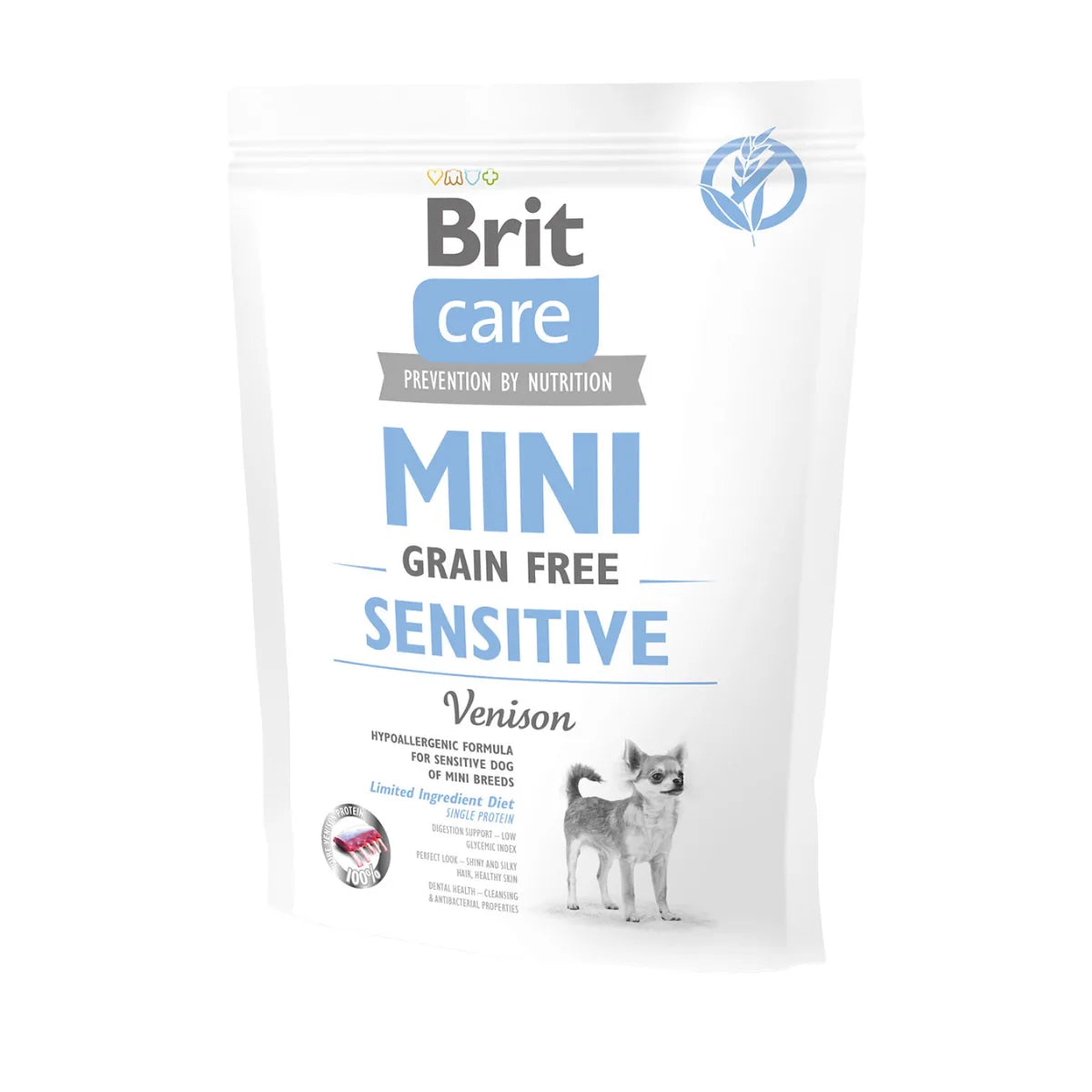 Brit Care Mini GF Sensitive сухий корм для собак 400 г - оленина - pawow.com.ua