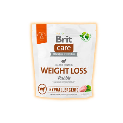 Brit Care Hypoallergenic Weight Loss сухий корм для собак 1 кг - кролик - pawow.com.ua