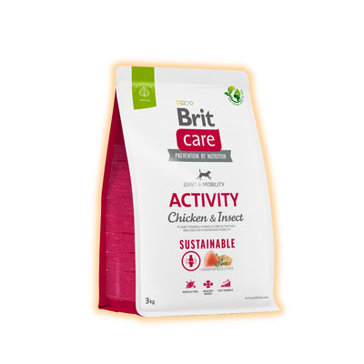 Cухий корм для собак Brit Care Sustainable Activity 3 кг - курка та комахи - pawow.com.ua